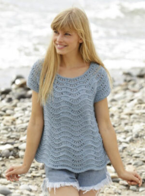 Shore Line by DROPS Design - Top Strikkeopskrift str. S - XXXL