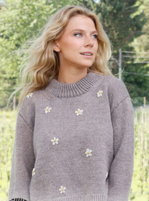 Shy Daisy by DROPS Design - Bluse Strikkeopskrift str. S - XXXL