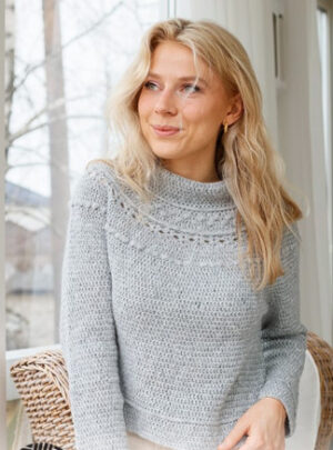 Silver Wreath by DROPS Design - Bluse Hækleopskrift str. S - XXXL