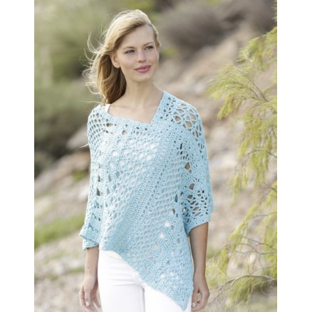 Sky Love by DROPS Design - Poncho Hækleopskrift str. S/M - XXL-XXXL Sky Love by DROPS Design - Poncho Hækleopskrift str. S/M - XXL-XXXL
