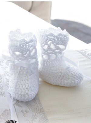 So Charming Socks by DROPS Design - Baby Tøfler Hækleopskrift str. 15/17 - 22/23
