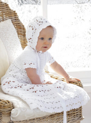 So CharmingÂ by DROPS Design - Baby Sæt med Dåbskjole og Hue str. 0/6 mdr - 2år