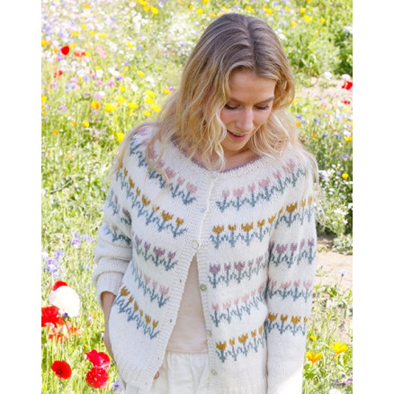 Spring Parade Cardigan by DROPS Design - Cardigan Strikkeopskrift str. S - XXXL Spring Parade Cardigan by DROPS Design - Cardigan Strikkeopskrift str. S - XXXL