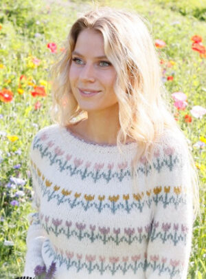 Spring Parade by DROPS Design - Bluse Strikkeopskrift str. S - XXXL