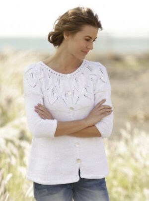 Summer Leaves Cardigan by DROPS Design - Jakke Strikkeopskrift str. S - XXXL
