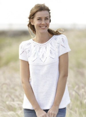 Summer Leaves Top by DROPS Design - Top Strikkeopskrift str. S - XXXL