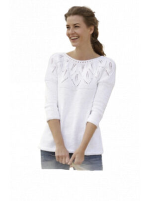 Summer Leaves by DROPS Design - Bluse Strikkeopskrift str. S - XXXL