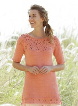 Sunrise Glow by DROPS Design - Tunika Strikkeopskrift str. S - XXXL