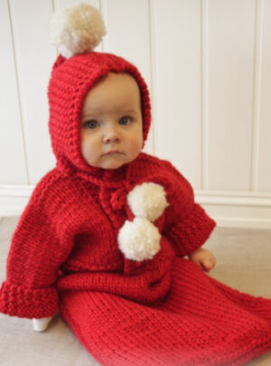 The First Noel by DROPS Design - Baby Kørepose Strikkeopskrift str. 1/3 mdr - 3/4 år