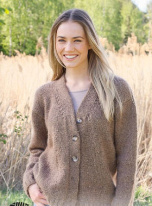 Tweed Casual by DROPS Design - Cardigan Strikkeopskrift str. XS - XXL