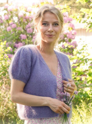 Violet Meadow Cardigan by DROPS Design - Cardigan Strikkeopskrift str. S - XXXL