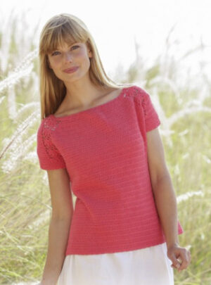 Warm Apricot by DROPS Design - Top Hækleopskrift str. S - XXXL