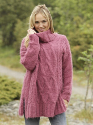 Warm Wine by DROPS Design - Bluse Strikkeopskrift str. S - XXXL