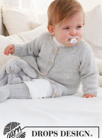 42-9 Little Pearl Cardigan by DROPS Design, fra Viking