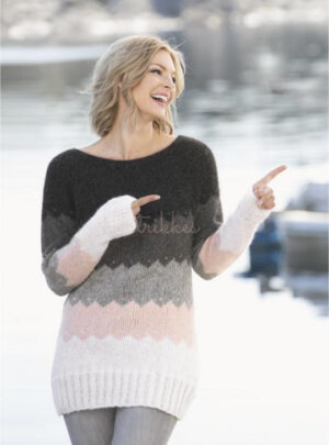 "Blikk" Genser - Viking Design 1811-7 Kit - 12-14 År + S-XL - Viking Alpaca Bris, fra Viking