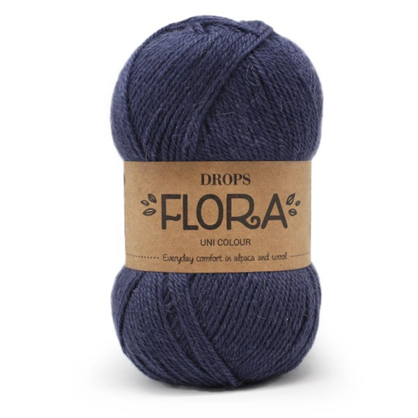 DROPS Flora Unicolor 10 Marine, Uldgarn/Alpacagarn, fra DROPS Design DROPS Flora Unicolor 10 Marine, Uldgarn/Alpacagarn, fra DROPS Design