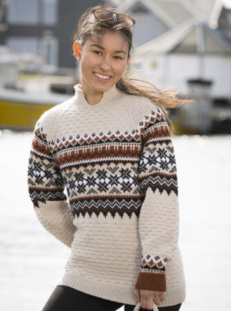 "Fryd" Genser, "Modell Troy" til damer - Viking Design 1709-1 Kit - XS-XXL - Viking Alpaca Storm, fra Viking