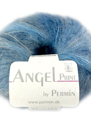 Angel Permin - Mohair og silkegarn - 884758 print Gylden/blå