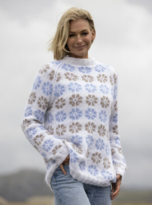 "Blomar" Genser - Viking Design 2519-6 Kit - XS-XXL - Viking Alpaca Bris, fra Viking