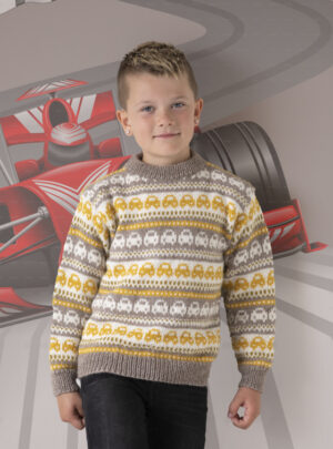 "Broom" Genser - Viking Design 2131-7A Kit - 1-12 År - Viking Alpaca Storm, fra Viking