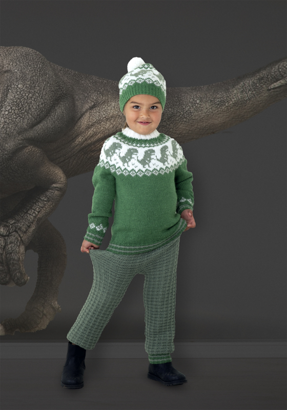 "Dino" Genser, bukser og hue - Viking Design 2131-6A Kit - 2-12 År - Viking Alpaca Storm, fra Viking "Dino" Genser, bukser og hue - Viking Design 2131-6A Kit - 2-12 År - Viking Alpaca Storm, fra Viking