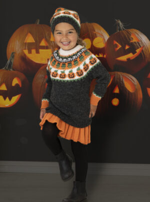 "Halloween" Genser og hue - Viking Design 2131-2 Kit - 2-12 År - Viking Alpaca Storm, fra Viking