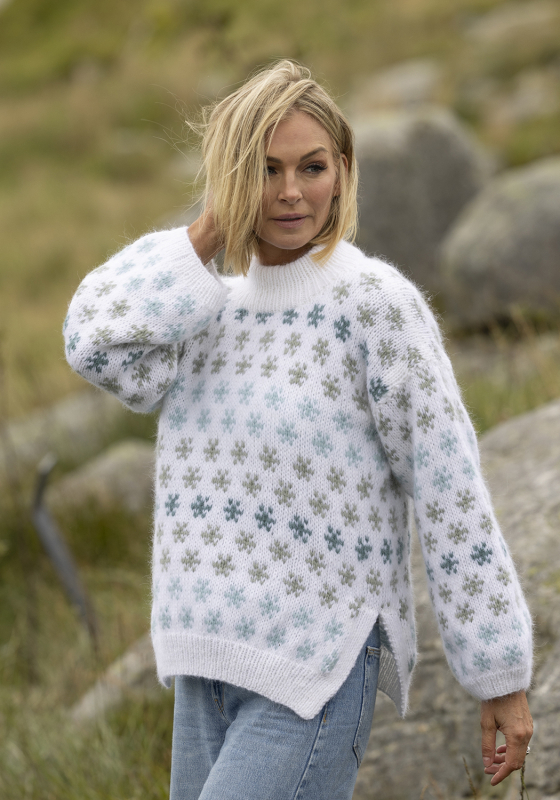 "Myra" Genser - Viking Design 2519-3 Kit - XS-XL - Viking Alpaca Bris, fra Viking "Myra" Genser - Viking Design 2519-3 Kit - XS-XL - Viking Alpaca Bris, fra Viking