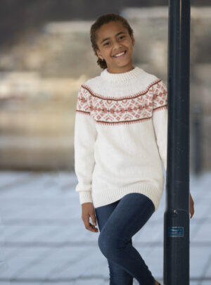 "Sandnes" Genser - Viking Design 2131-5B Kit - 1-12 År - Viking Alpaca Storm, fra Viking