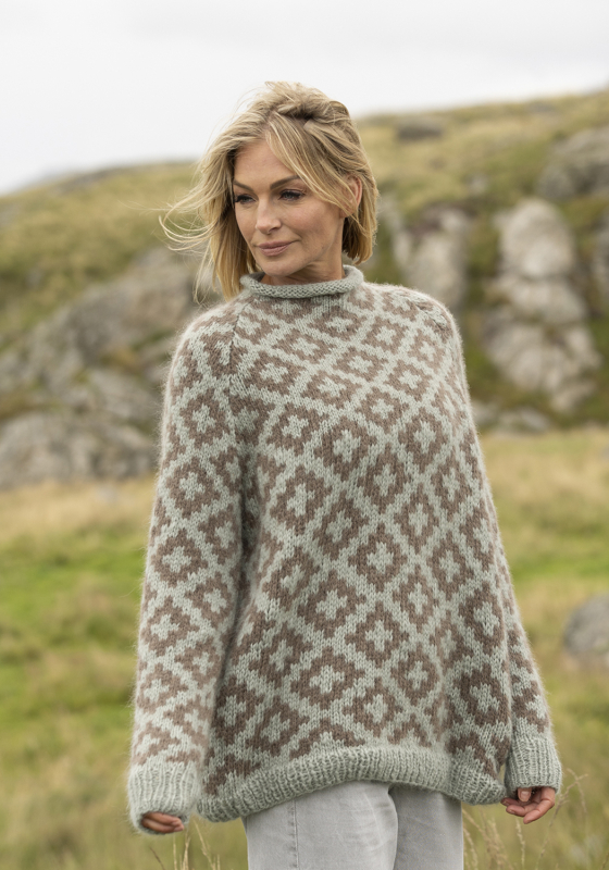 "Veslemøy" Genser - Viking Design 2519-7B Kit - XS-XL - Viking Alpaca Bris , fra Viking "Veslemøy" Genser - Viking Design 2519-7B Kit - XS-XL - Viking Alpaca Bris , fra Viking