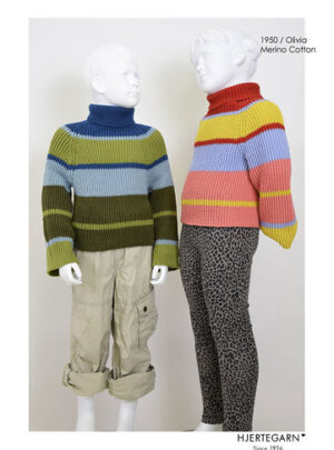 1950/ Olivia - Strikkeopskrift - Strikkekit Str 10 år strikkekit
