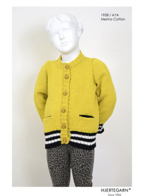 1958/ Aya - Strikkeopskrift - Strikkekit Str 12 år strikkekit