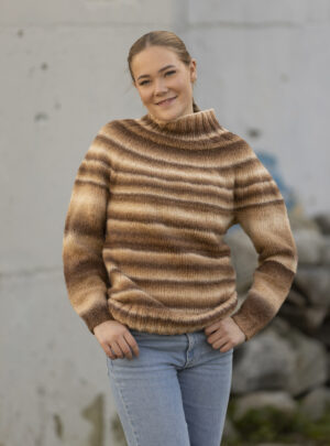 "Albus" genser - Viking Design 2337-4A Kit - XS-XXL - Viking Alpaca Bris Multi, fra Viking