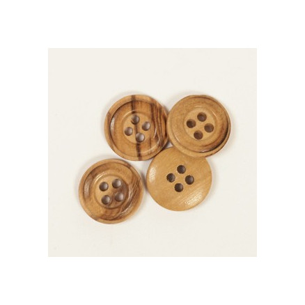 Drops Knap af Cedertræ Brændt 15mm 513 - 50 stk Drops Knap af Cedertræ Brændt 15mm 513 - 50 stk