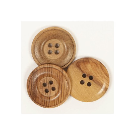 Drops Knap af Cedertræ Brændt 25mm 512 - 50 stk Drops Knap af Cedertræ Brændt 25mm 512 - 50 stk
