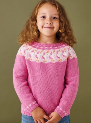 Enhjørningebluse - 893483 Strikkekit 0 - 3 mdr