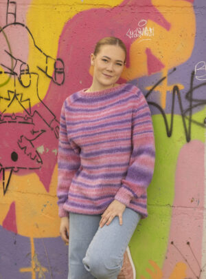 "Indigo" genser - Viking Design 2337-12 Kit - XS-XXL - Viking Alpaca Bris Multi, fra Viking