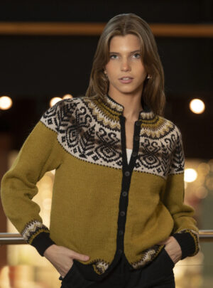 "Ophelia" Cardigan - Viking Design 2208-6 Kit - XS-XXXL - Viking Alpaca Storm, fra Viking