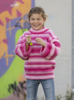 "Pinky" Genser - Viking Design 2337-11 Kit - 2-12 år - Viking Alpaca Bris Multi, fra Viking