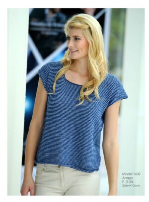 Stribet over-size vest. kit. L