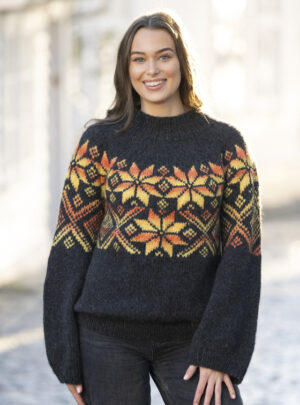"Luna" Genser - Viking Design 2526-6 Kit - XS-XL - Viking Alpaca Bris & bris multi, fra Viking
