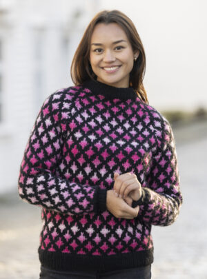 "Mill" Genser - Viking Design 2526-4A Kit - XS-XXL - Viking Alpaca Bris & bris multi, fra Viking