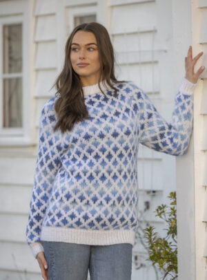 "Mill" Genser - Viking Design 2526-4B Kit - XS-XXL - Viking Alpaca Bris & bris multi, fra Viking