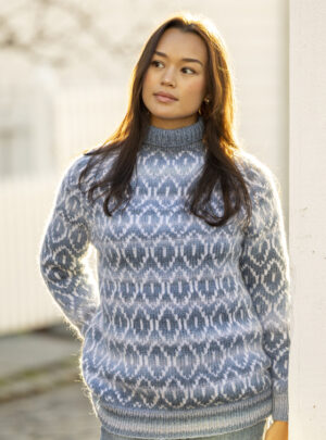 "Terkel" Genser - Viking Design 2526-1C Kit - XS-XXL - Viking Alpaca Bris & bris multi, fra Viking