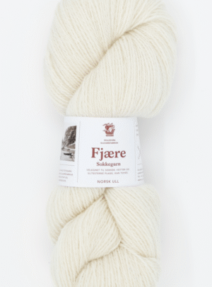 Fjære Sokkegarn - 100 ubleket hvit - Garn - Nordiskgarn