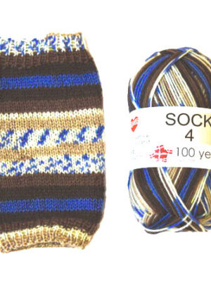 Sock 4 - Strømpegarn - Uldgarn - fv 5037 Flerfarvet