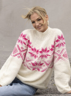 "Luna" Genser - Viking Design 2416-2D Kit - XS-XL - Viking Alpaca Bris, fra Viking