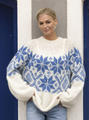 "Luna" Genser - Viking Design 2416-2E Kit - XS-XL - Viking Alpaca Bris, fra Viking