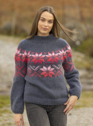 "Luna" Genser - Viking Design 2416-2G Kit - XS-XL - Viking Alpaca Bris, fra Viking