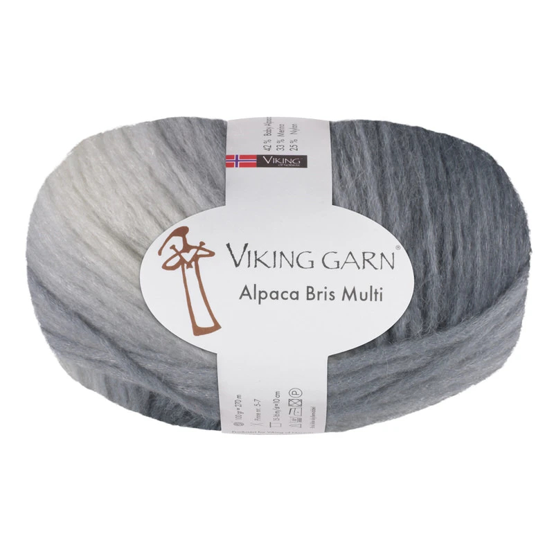 Viking Bris Multi - 314 Multi grå, Alpacagarn, fra Viking Viking Bris Multi - 314 Multi grå, Alpacagarn, fra Viking