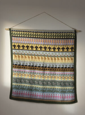 Dyrene i Afrika tæppe - Viking Design 2401-7 Kit - 100 x 112 cm - Viking Baby ull, fra Viking